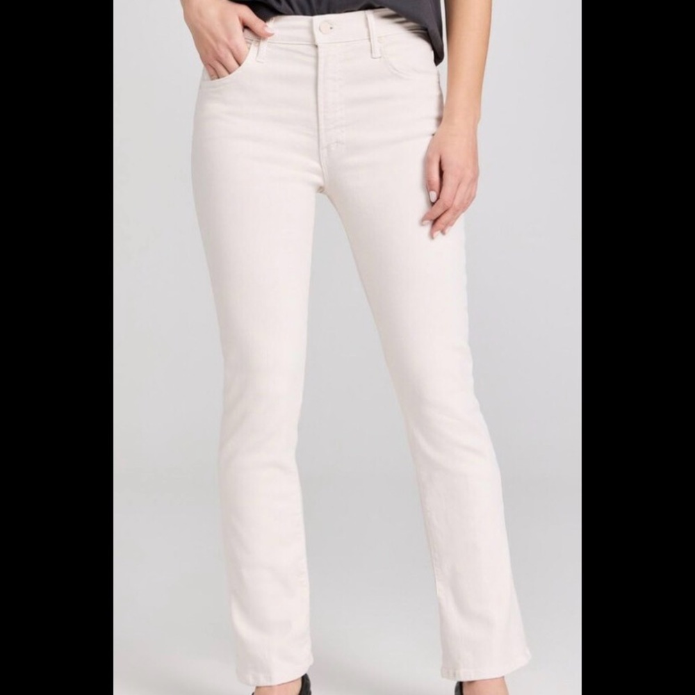 Mother The Insider Flood High Rise Jean in Crystal Gray Play Date 28 Pants